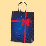 Gift  bag  with red ribbon  L1-858 - 24+12/33 cm 0