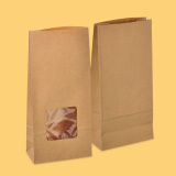 Paper bag 12+6/25 with window Brown 0