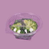 Round bowl for salad with lid attached 1