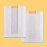 Flat bottom paper bag 16+(2х2)/23 White with window 0