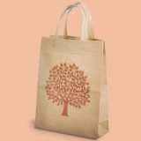 Bag "Nature" 29+10/39, non-woven PP, beige with print 0